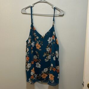 Blue floral tank from Torrid. Size 2/18-20.